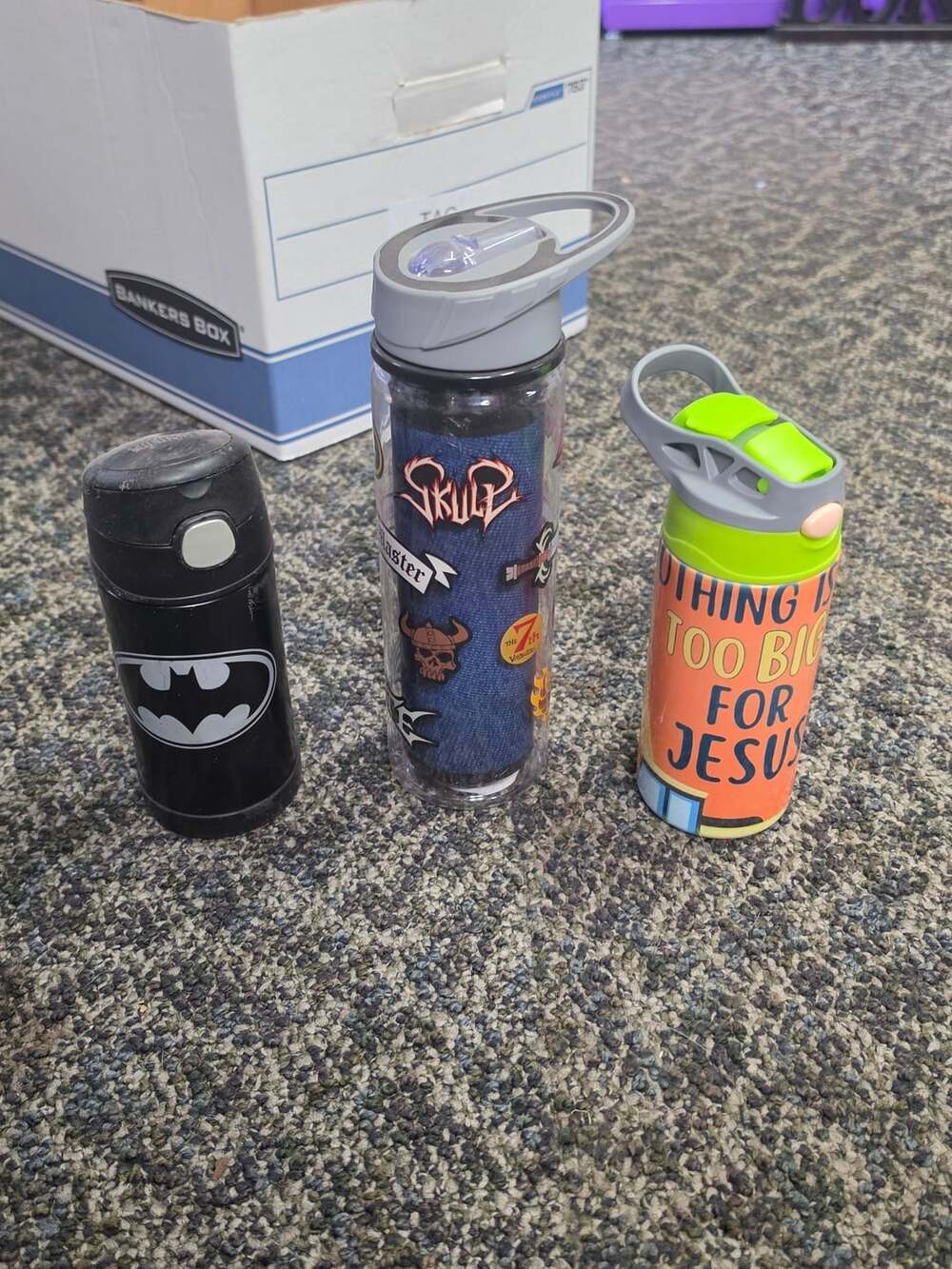 Batman Water Bottle Black Stainless Steel 12 Oz